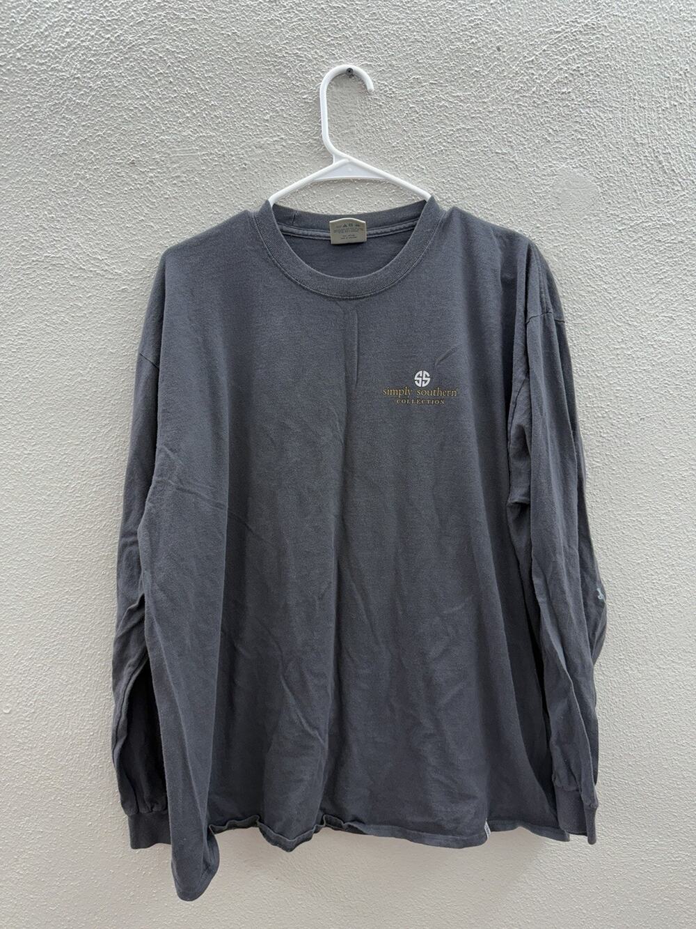 Simply Southern Womens Shirt Size XL Gray Long Sleeve Cowgirl Graphic